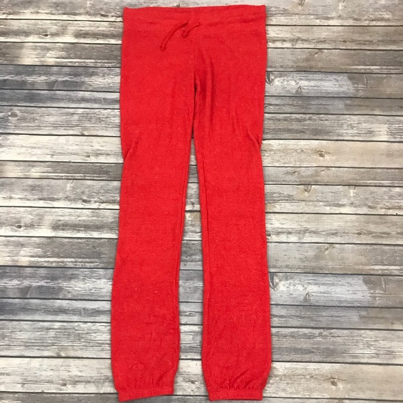 New Wildfox Basic Jogger Sweatpants in Red - Picture 2 of 6